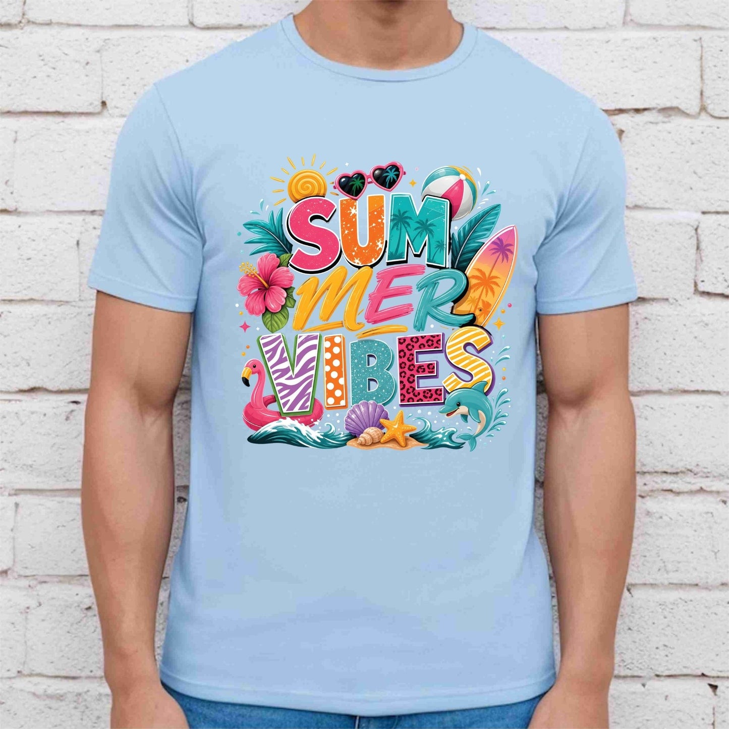 Endless Summer Retro Sunset DTF Transfer Ready to Press Beach Vacation UV DTF Sticker Coconut Drink Heat Transfer for Shirts