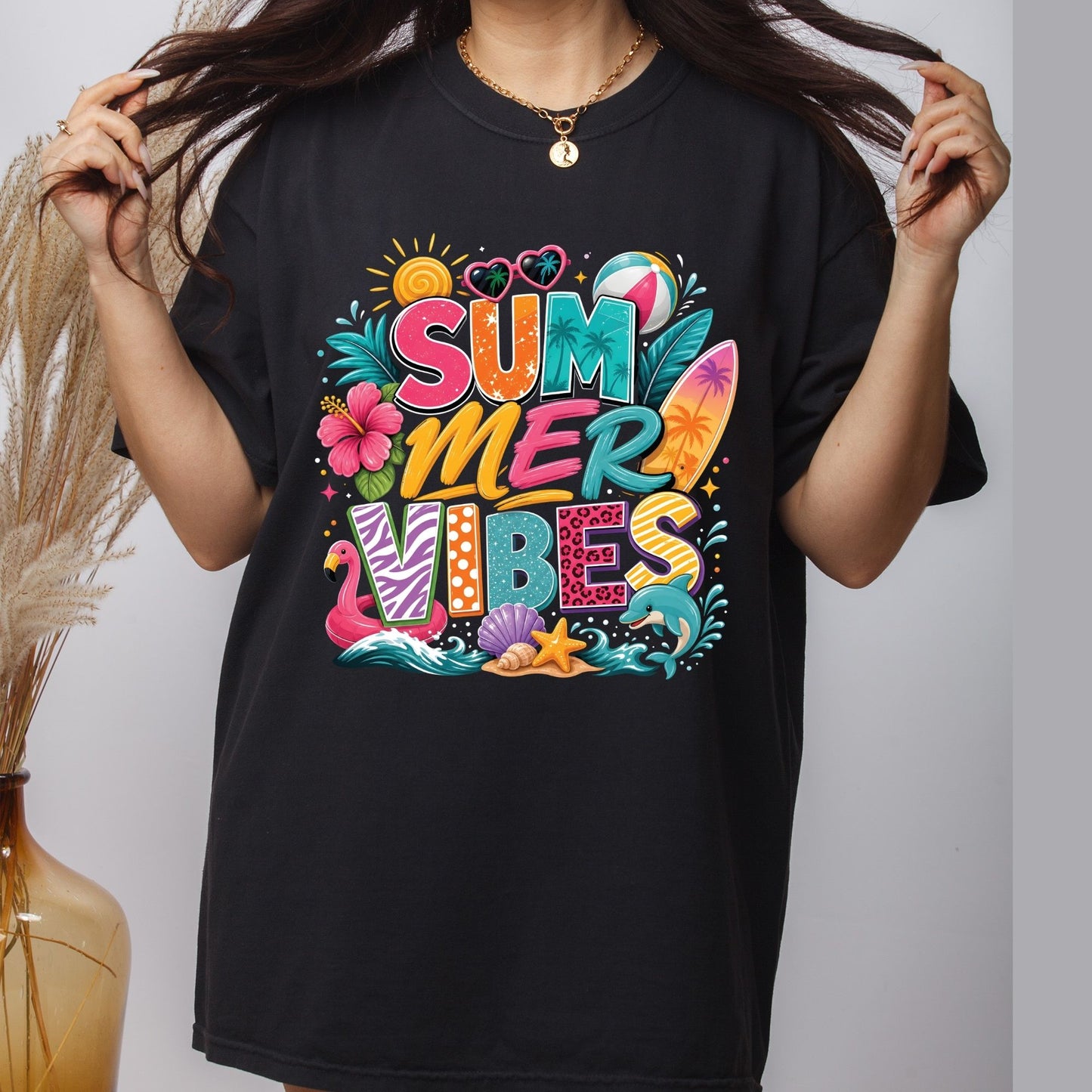 Endless Summer Retro Sunset DTF Transfer Ready to Press Beach Vacation UV DTF Sticker Coconut Drink Heat Transfer for Shirts