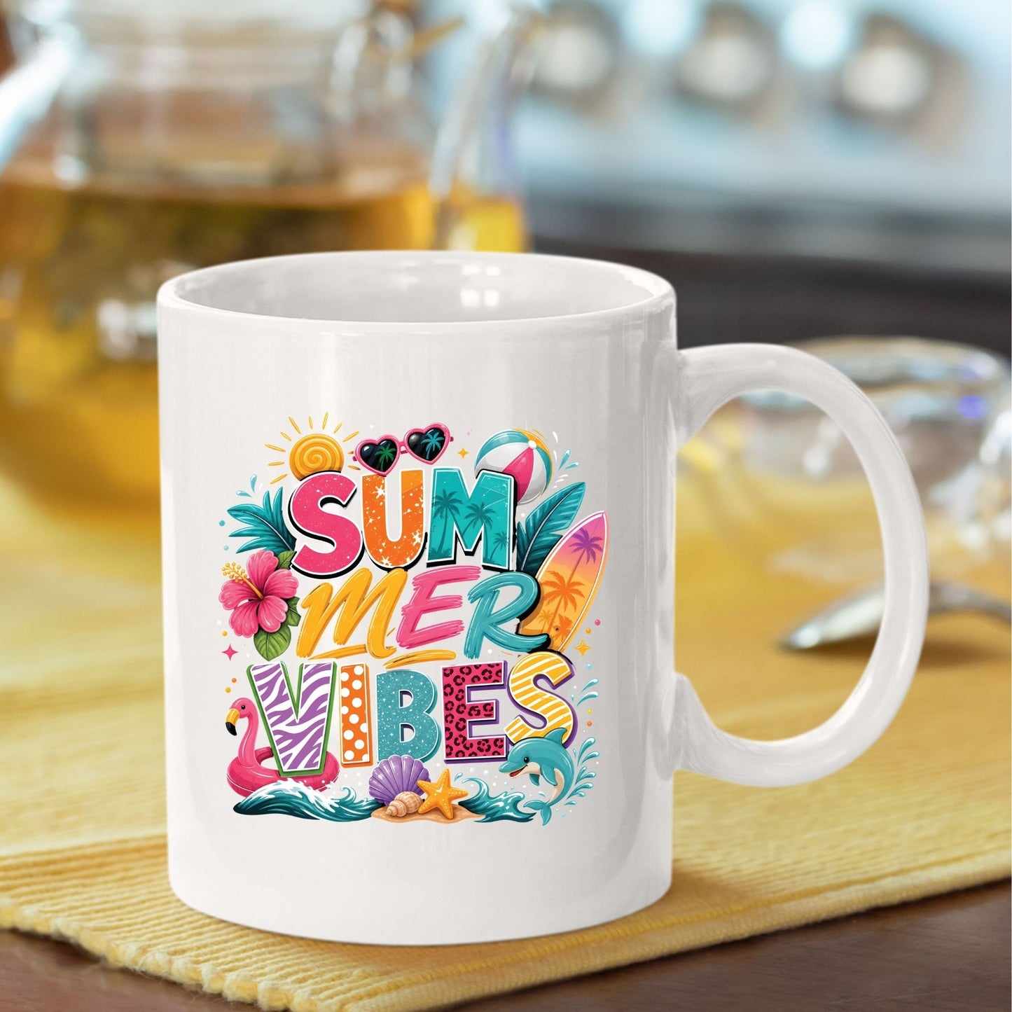 Endless Summer Retro Sunset DTF Transfer Ready to Press Beach Vacation UV DTF Sticker Coconut Drink Heat Transfer for Shirts