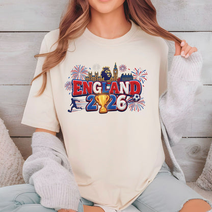 England World Cup 2026 DTF Transfer Ready to Press Big Ben Fireworks Soccer Heat Transfer For Shirts Football Supporter UV Sticker Prints