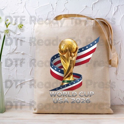 FIFA World Cup 2026 DTF Transfer Ready to Press Soccer Ball USA Canada Mexico Football Shirt Design Heat Transfer Fan Gift UV Sticker