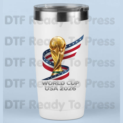 FIFA World Cup 2026 DTF Transfer Ready to Press Soccer Ball USA Canada Mexico Football Shirt Design Heat Transfer Fan Gift UV Sticker