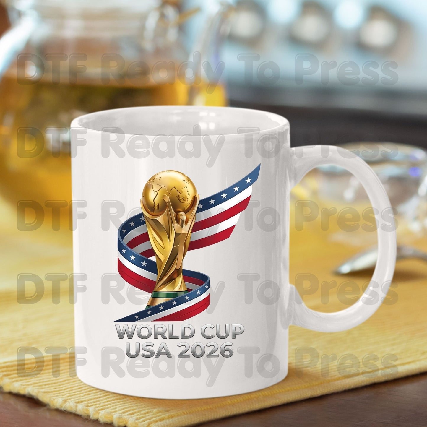 FIFA World Cup 2026 DTF Transfer Ready to Press Soccer Ball USA Canada Mexico Football Shirt Design Heat Transfer Fan Gift UV Sticker