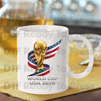 FIFA World Cup 2026 DTF Transfer Ready to Press Soccer Ball USA Canada Mexico Football Shirt Design Heat Transfer Fan Gift UV Sticker