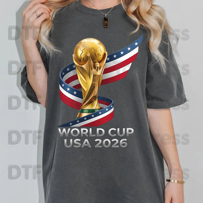 FIFA World Cup 2026 DTF Transfer Ready to Press Soccer Ball USA Canada Mexico Football Shirt Design Heat Transfer Fan Gift UV Sticker