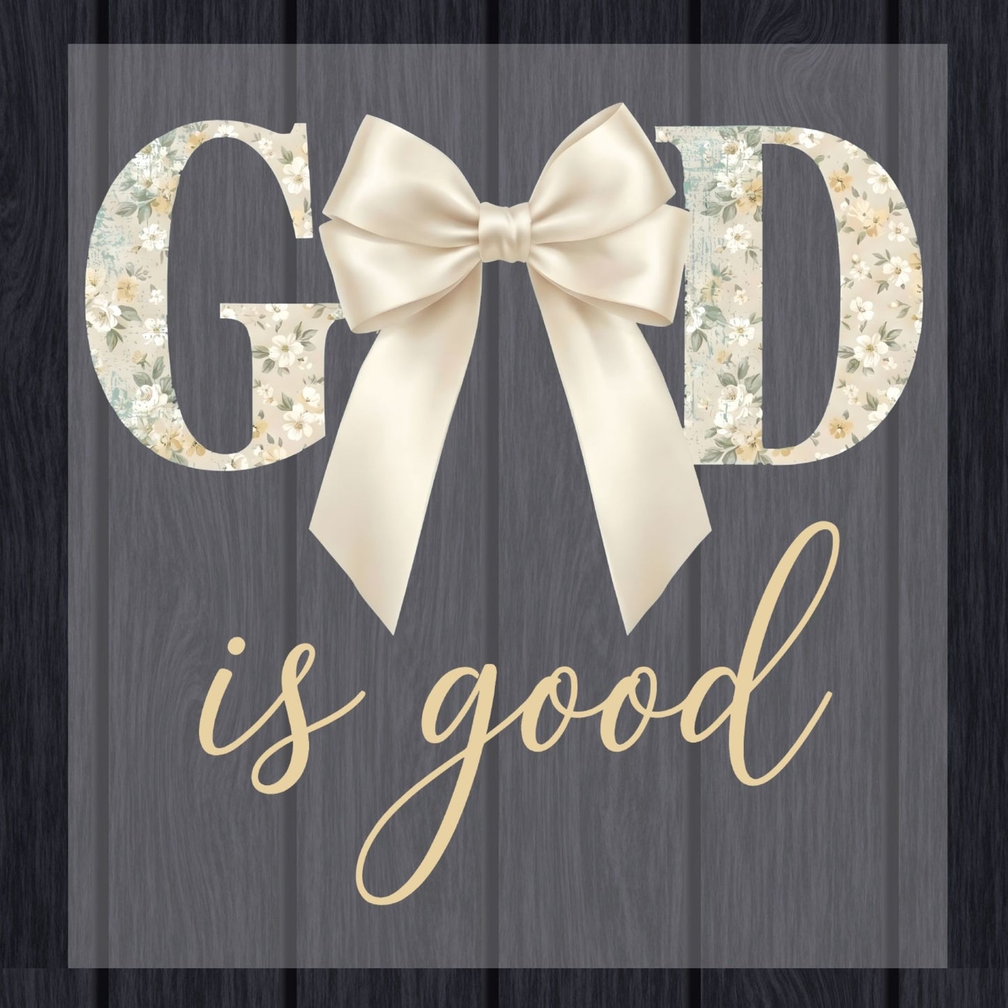 Faith Christian DTF Transfer Ready to Press Religious Apparel Heat Transfer for Shirts God is Good Floral Bow UV Sticker