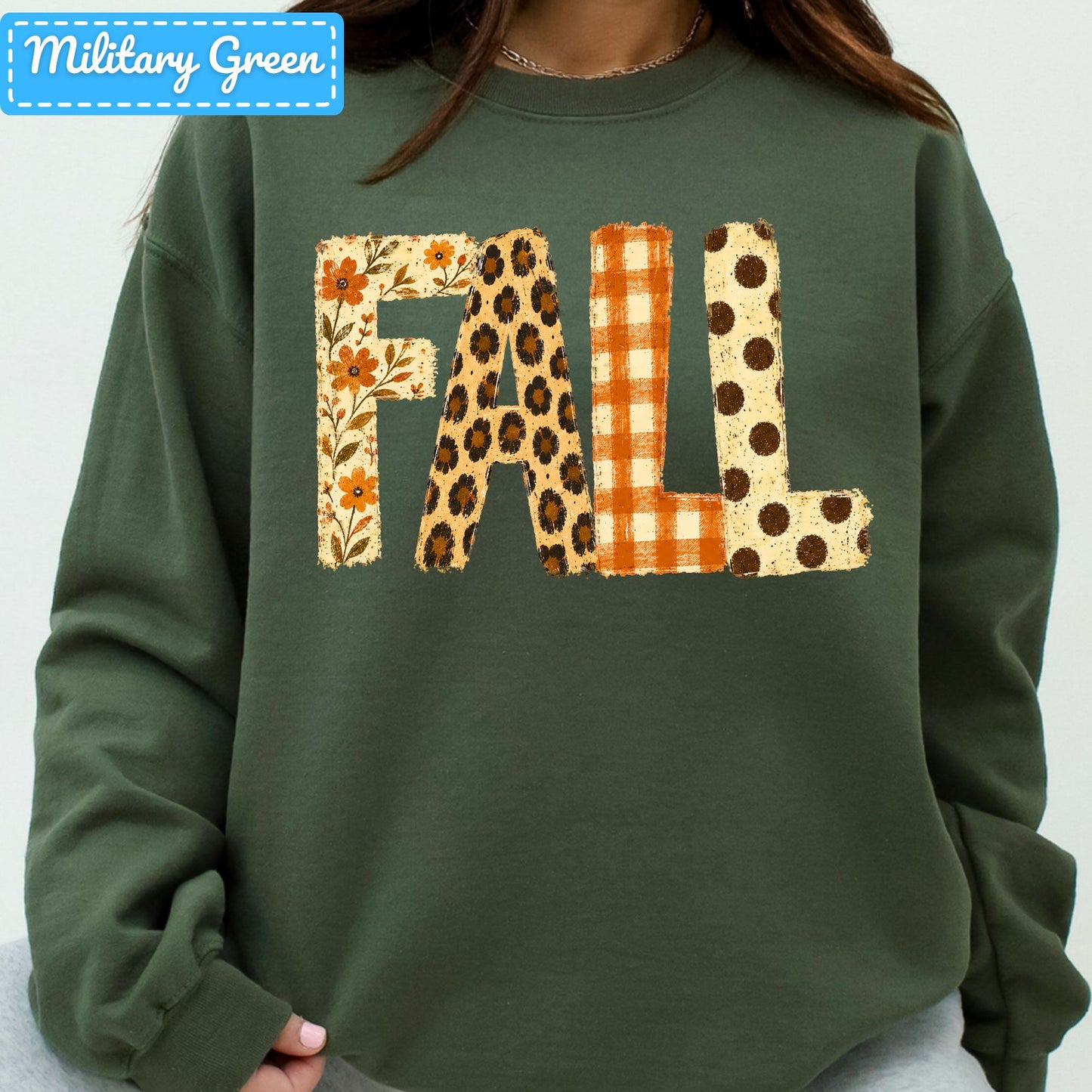 Fall Floral Leopard Plaid T-Shirt, Polka Dot Autumn Sweatshirt, Fall Graphic Tee