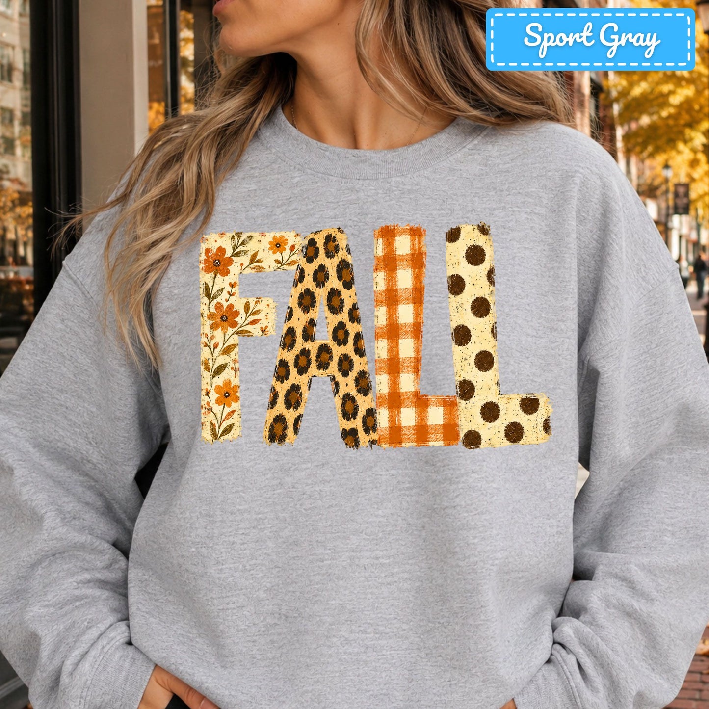 Fall Floral Leopard Plaid T-Shirt, Polka Dot Autumn Sweatshirt, Fall Graphic Tee