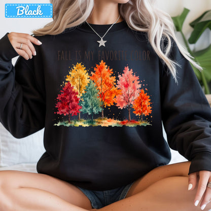 Fall Is My Favorite Color T-Shirt, Watercolor Foliage Sweatshirt, Autumn Tree Tee