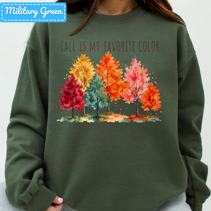 Fall Is My Favorite Color T-Shirt, Watercolor Foliage Sweatshirt, Autumn Tree Tee