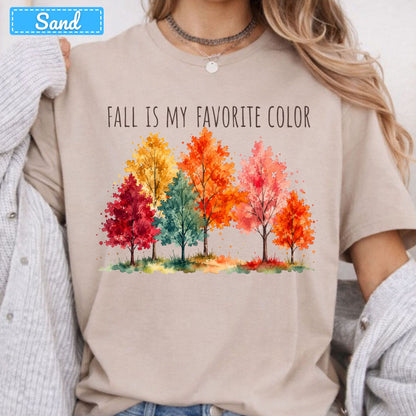 Fall Is My Favorite Color T-Shirt, Watercolor Foliage Sweatshirt, Autumn Tree Tee