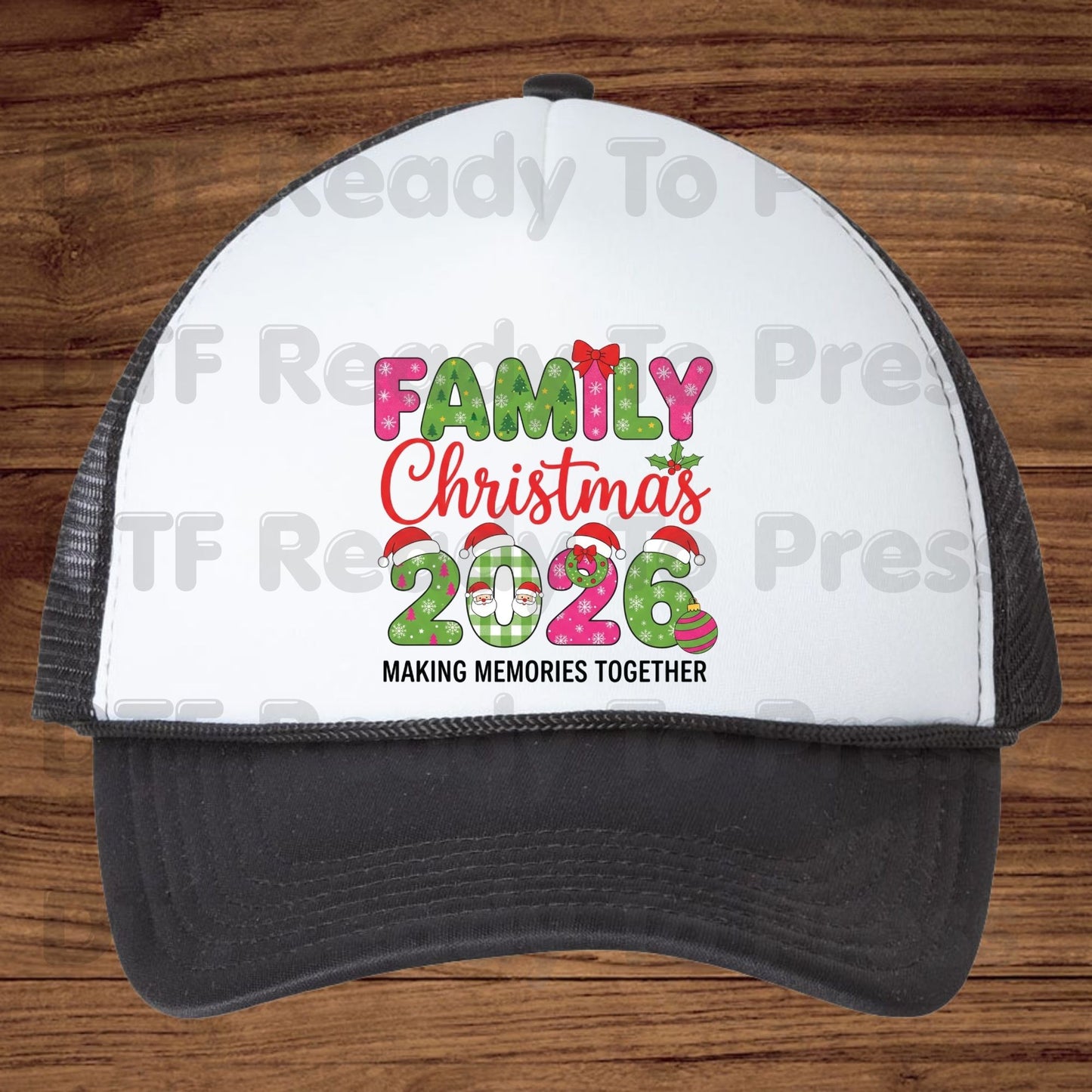 Family Christmas 2026 Making Memories Together DTF Transfer Ready to Press Santa Hat  Heat Transfer for Shirts Holiday UV Sticker Prints