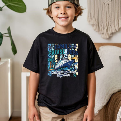 Family Cruise 2026 Retro Cruise Ship DTF Transfer Ready to Press Family Vacation UV DTF Sticker Making Memories Together Ocean Liner Heat Transfer for Shirts