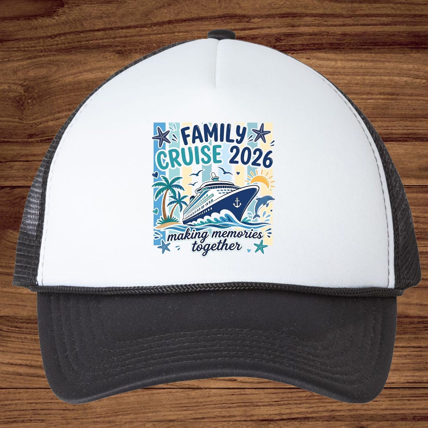 Family Cruise 2026 Retro Cruise Ship DTF Transfer Ready to Press Family Vacation UV DTF Sticker Making Memories Together Ocean Liner Heat Transfer for Shirts