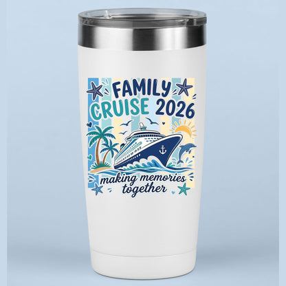 Family Cruise 2026 Retro Cruise Ship DTF Transfer Ready to Press Family Vacation UV DTF Sticker Making Memories Together Ocean Liner Heat Transfer for Shirts
