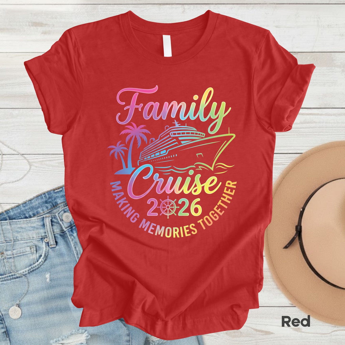 Family Cruise 2026 T Shirt Making Memories Together Tee Family Vacation Shirts Adult Youth Toddler Cruise Trip Gift Matching Family Outfits