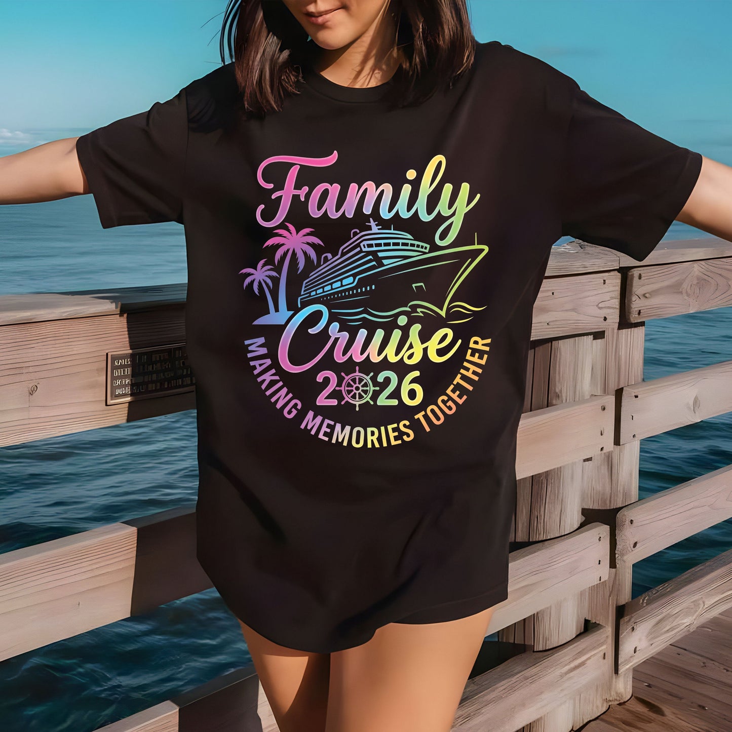 Family Cruise 2026 T Shirt Making Memories Together Tee Family Vacation Shirts Adult Youth Toddler Cruise Trip Gift Matching Family Outfits