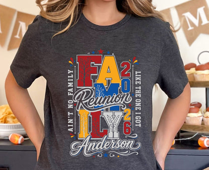 Family Reunion 2026 T Shirt Custom Family Name Tree Tee