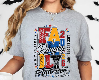 Family Reunion 2026 T Shirt Custom Family Name Tree Tee