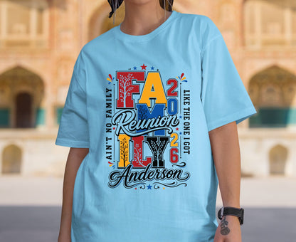 Family Reunion 2026 T Shirt Custom Family Name Tree Tee