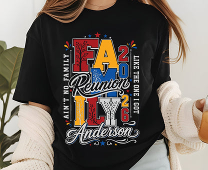 Family Reunion 2026 T Shirt Custom Family Name Tree Tee