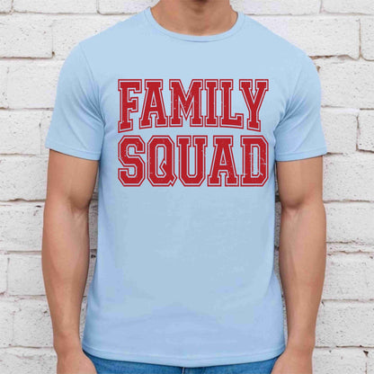 Family Squad Retro Red Distressed DTF Transfer Ready to Press