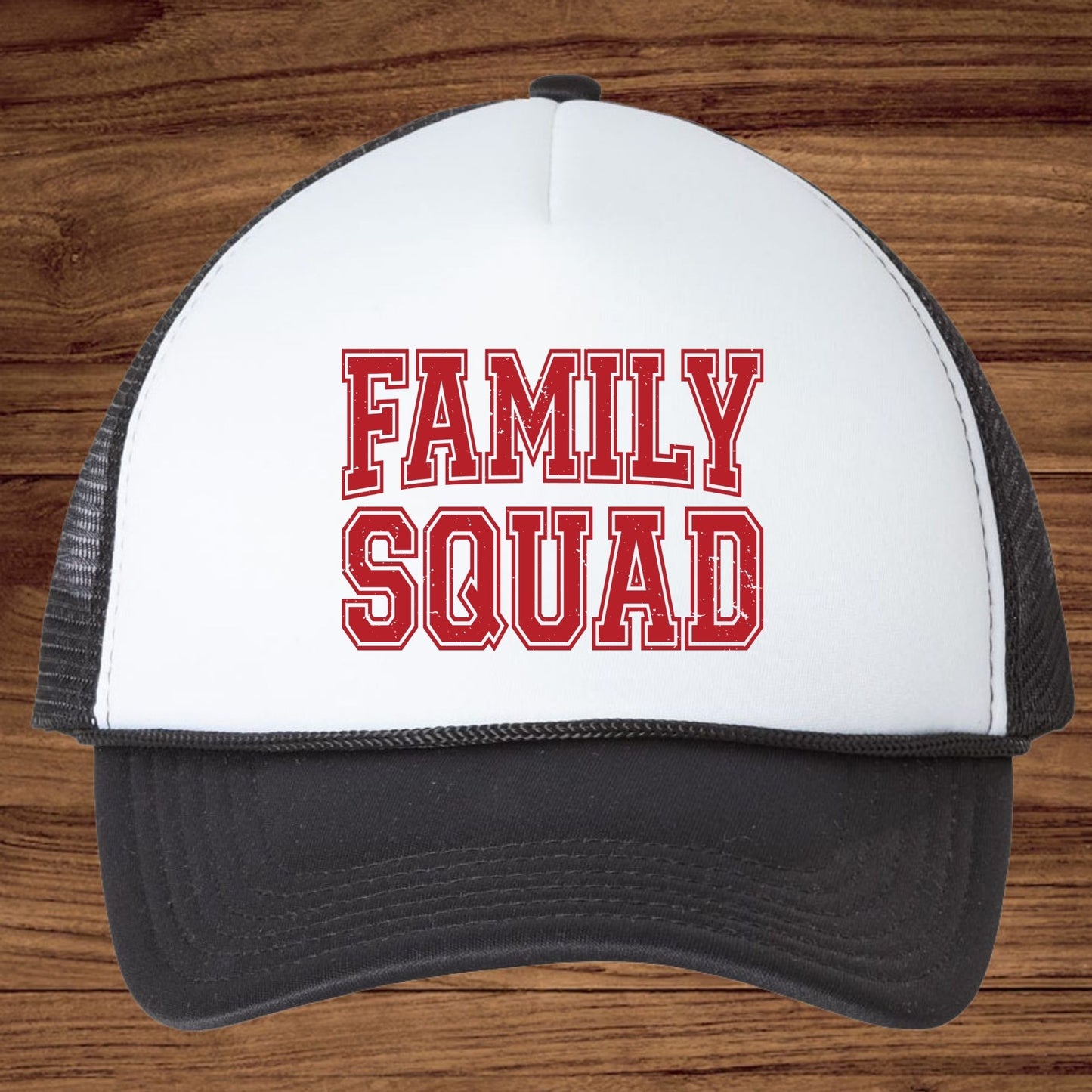 Family Squad Retro Red Distressed DTF Transfer Ready to Press