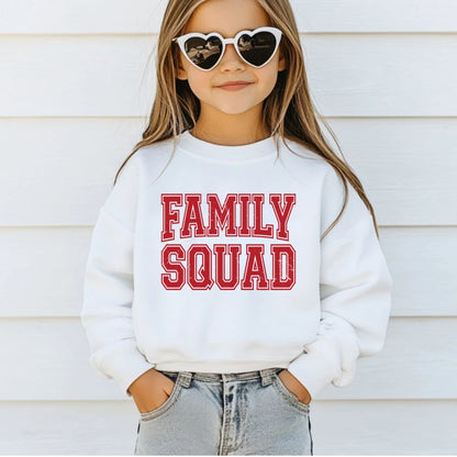 Family Squad Retro Red Distressed DTF Transfer Ready to Press