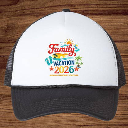 Family Vacation 2026 Retro Beach DTF Transfer Ready to Press Summer Trip UV DTF Sticker Making Memories Flip Flops & Sailboat Heat Transfer for Shirts