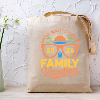 Family Vacation 2026 Retro Sunglasses DTF Transfer Ready to Press Cruise Ship UV DTF Sticker Making Memories Together Beach Sunset Heat Transfer for Shirts