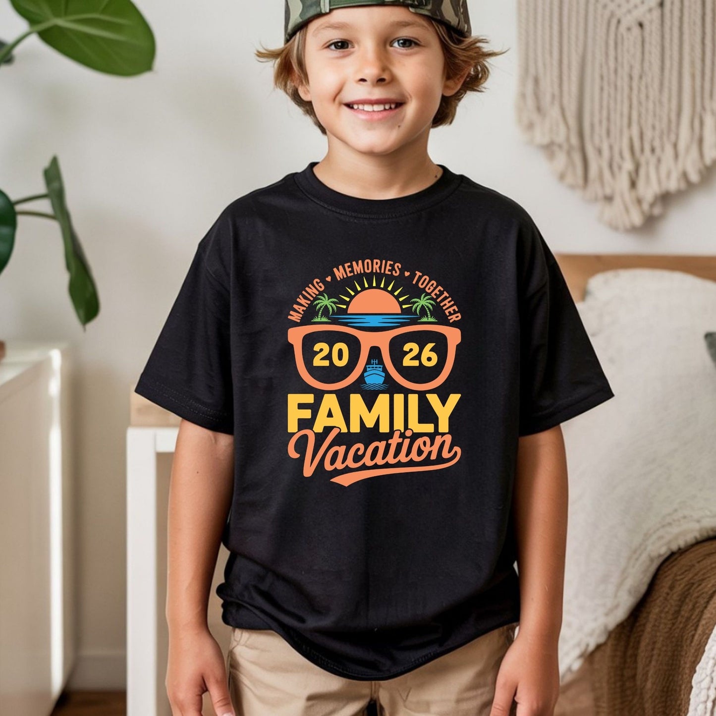 Family Vacation 2026 Retro Sunglasses DTF Transfer Ready to Press Cruise Ship UV DTF Sticker Making Memories Together Beach Sunset Heat Transfer for Shirts