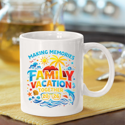 Family Vacation 2026 Retro Sunset DTF Transfer Ready to Press Summer Trip UV DTF Sticker Making Memories Palm Tree & Dolphin Heat Transfer for Shirts