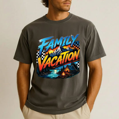 Family Vacation Mountain Camping DTF Transfer Ready to Press Road Trip UV DTF Sticker Campfire & Lake Heat Transfer for Shirts