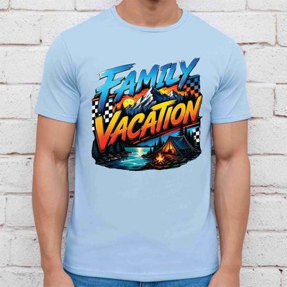 Family Vacation Mountain Camping DTF Transfer Ready to Press Road Trip UV DTF Sticker Campfire & Lake Heat Transfer for Shirts