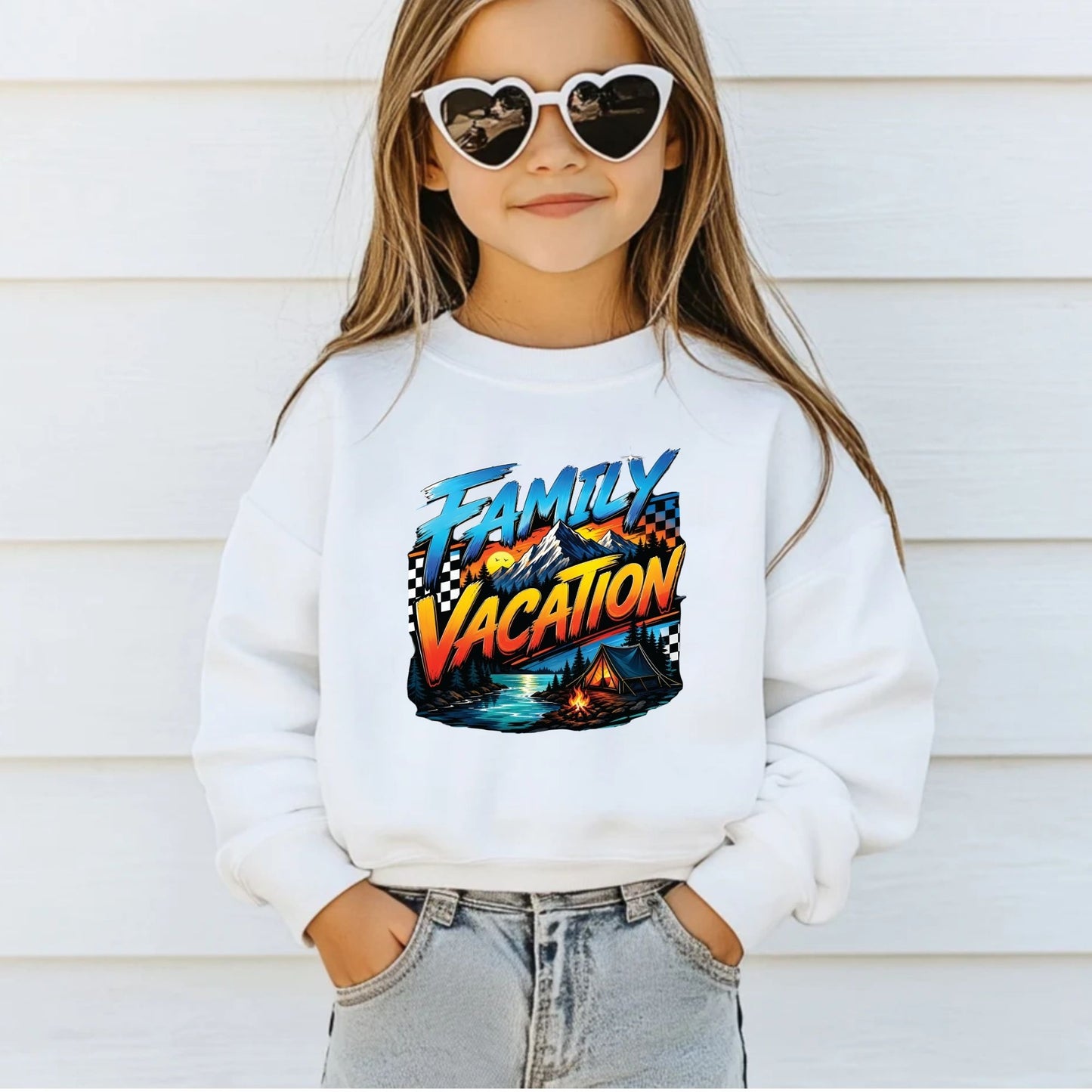 Family Vacation Mountain Camping DTF Transfer Ready to Press Road Trip UV DTF Sticker Campfire & Lake Heat Transfer for Shirts
