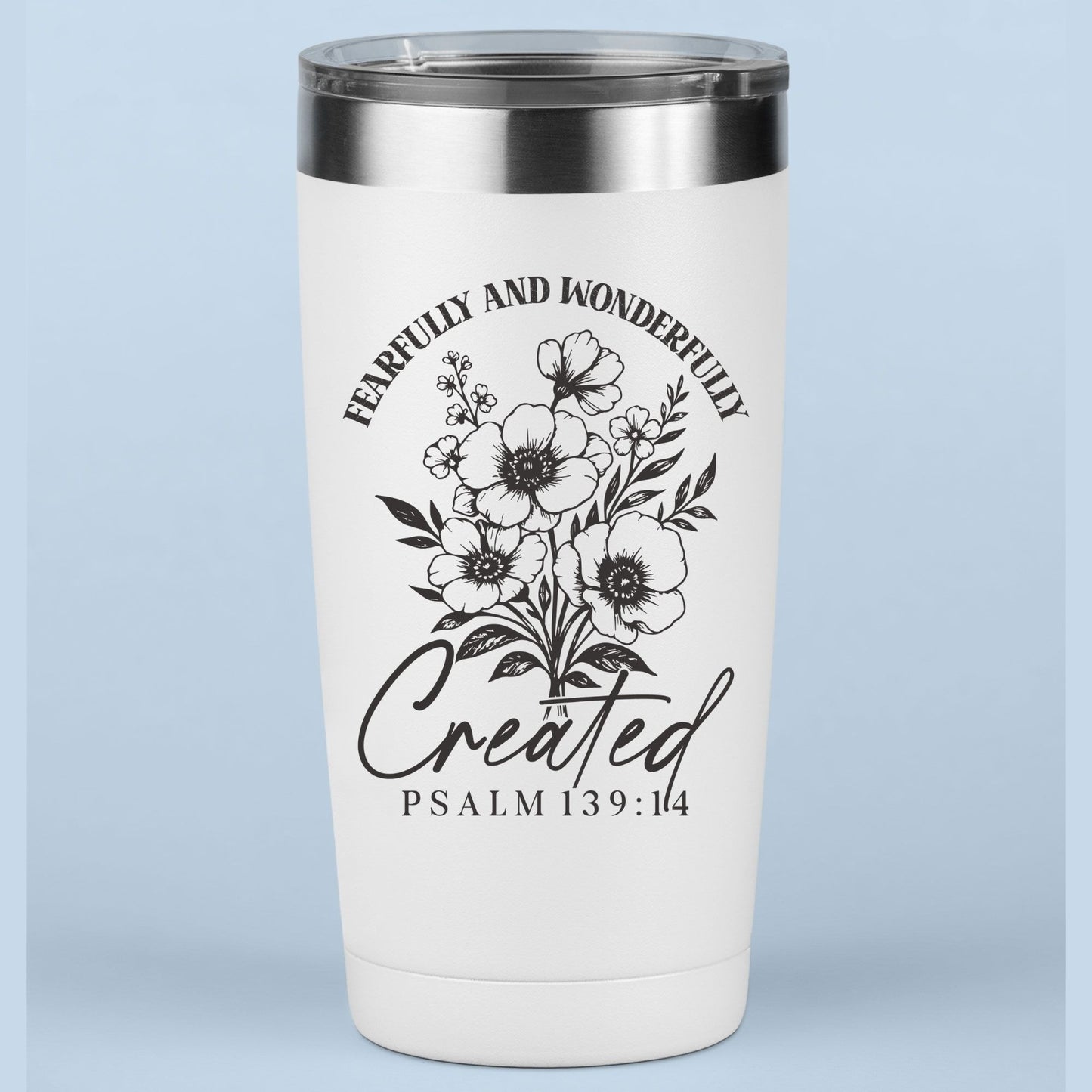 Fearfully and Wonderfully Created Christian Floral DTF Transfer