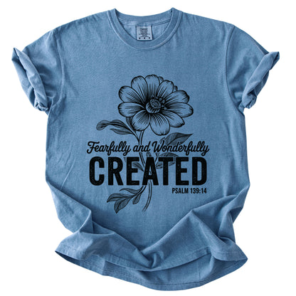 Fearfully and Wonderfully Created Comfort Colors T Shirt