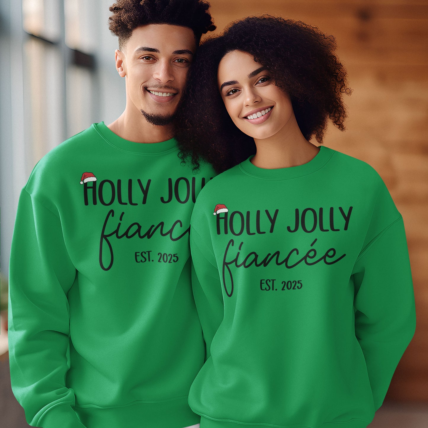 Fiance Christmas Couple Sweatshirt, Fiancee Matching Christmas Shirts, Engaged Couple 2025 Tee, Christmas Engagement Announcement Shirts