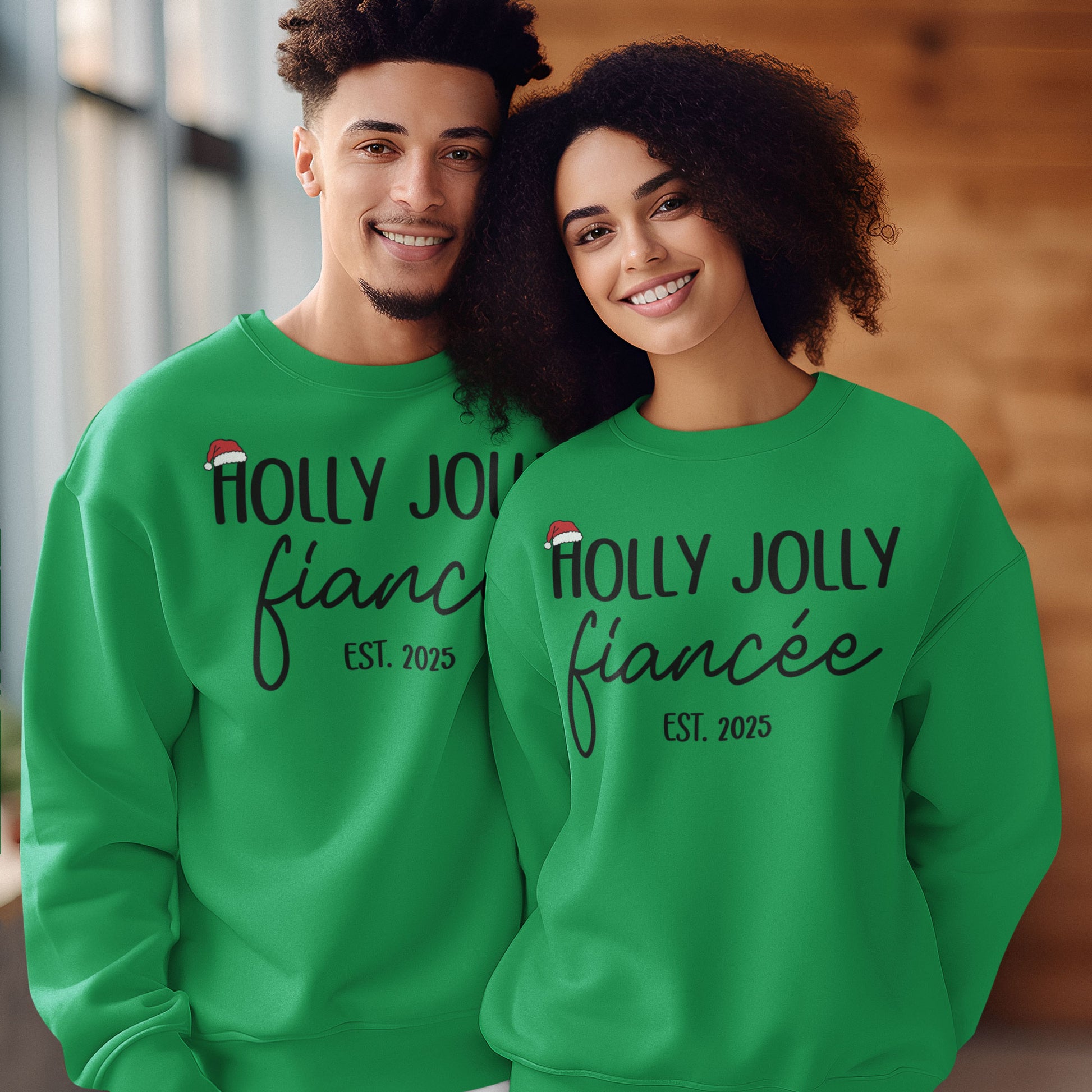 Fiance Christmas Couple Sweatshirt, Fiancee Matching Christmas Shirts, Engaged Couple 2025 Tee, Christmas Engagement Announcement Shirts