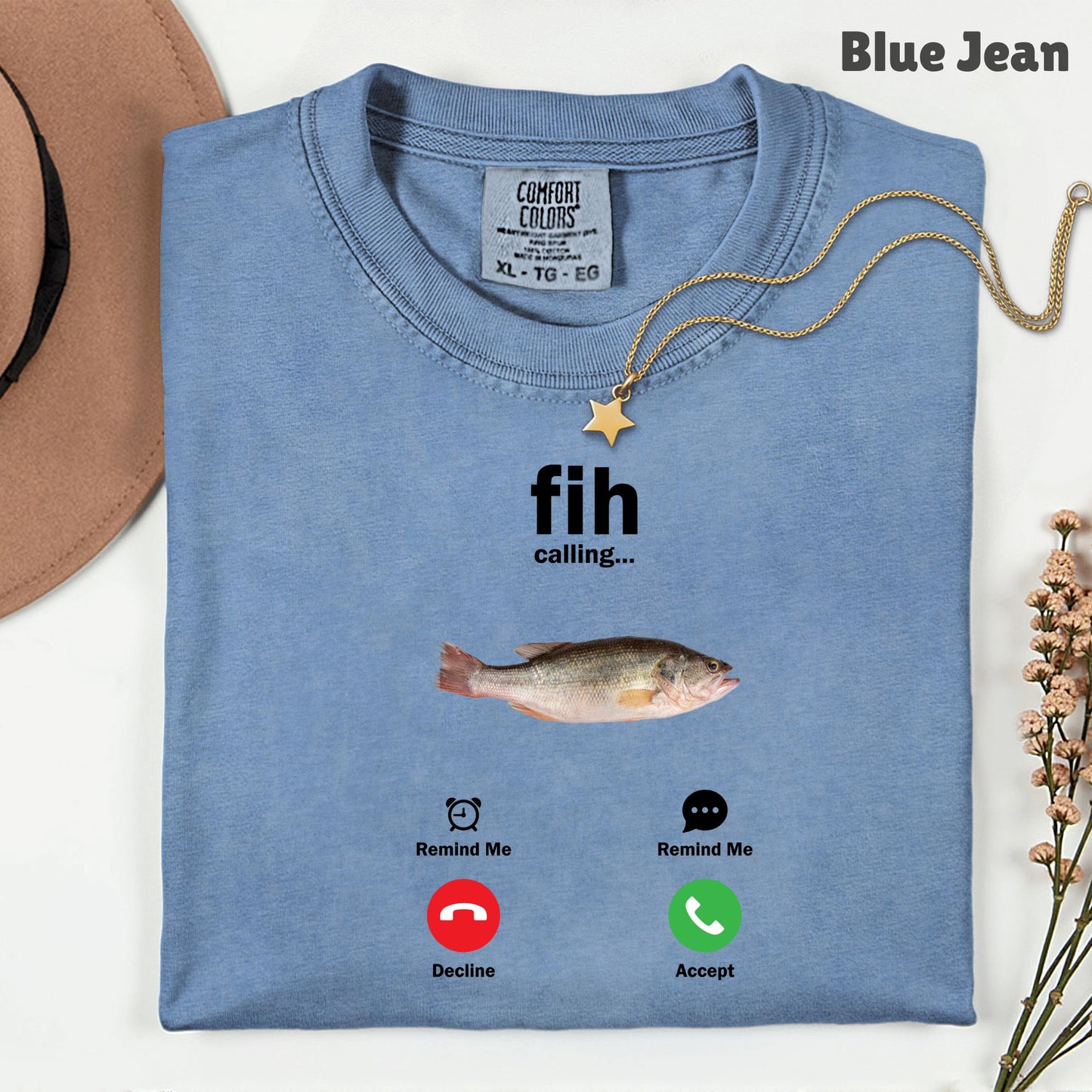 Fih Calling Meme Comfort Colors T Shirts Funny Gen Z Graphic Sweatshirt