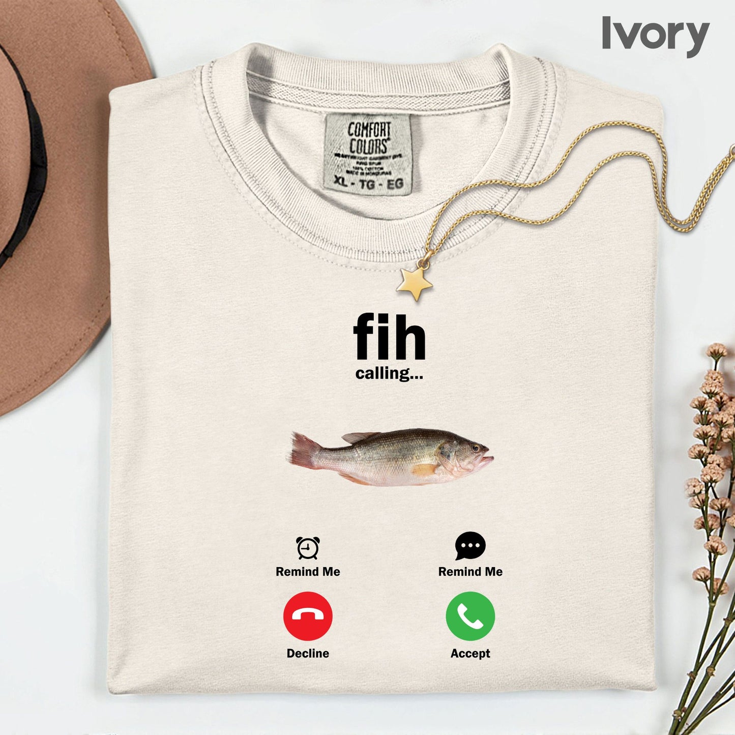 Fih Calling Meme Comfort Colors T Shirts Funny Gen Z Graphic Sweatshirt