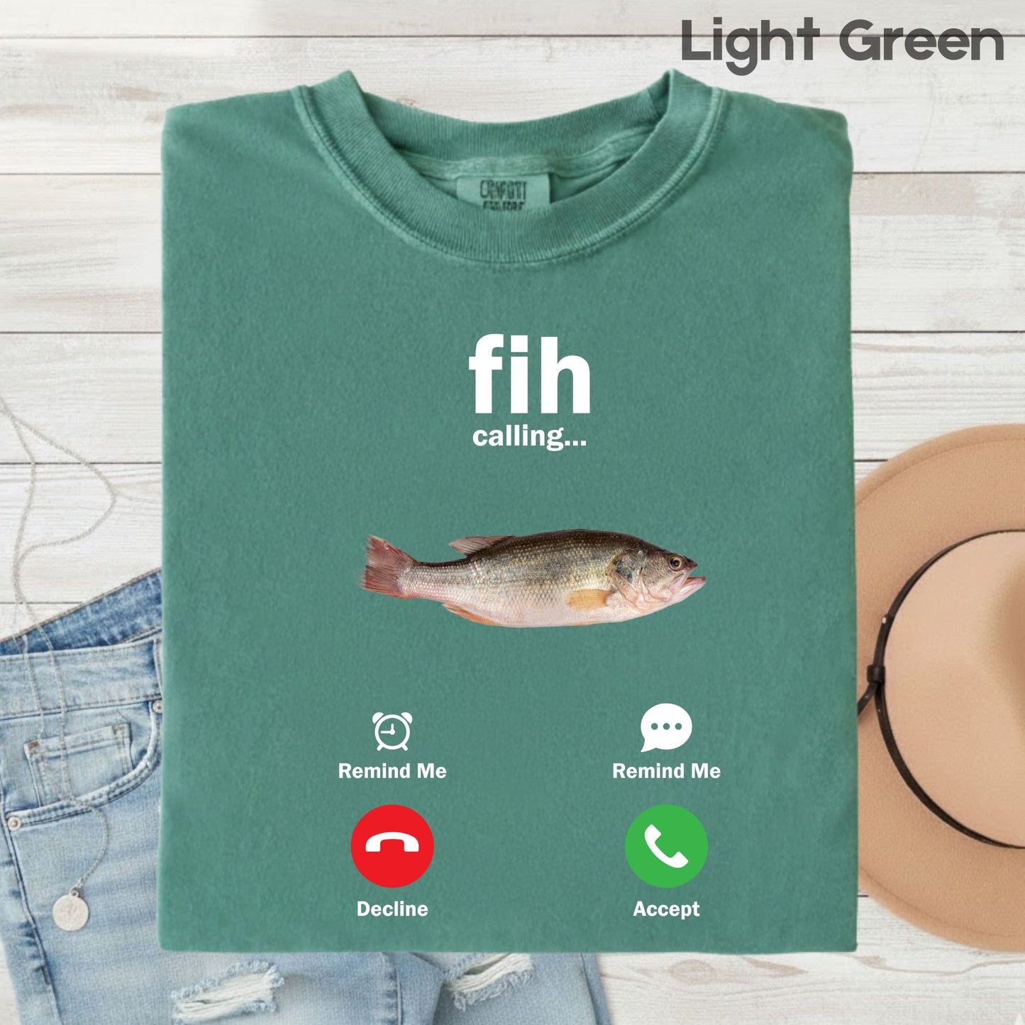Fih Calling Meme Comfort Colors T Shirts Funny Gen Z Graphic Sweatshirt