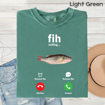 Fih Calling Meme Comfort Colors T Shirts Funny Gen Z Graphic Sweatshirt