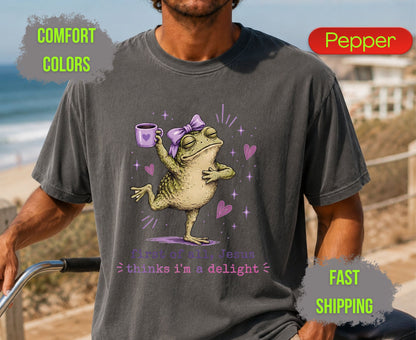 First of All Jesus Thinks Im A Delight Comfort Colors T Shirts Funny Christian Frog Tee Cute Toand Coffee Shirt Sassy Faith Religious Gifts