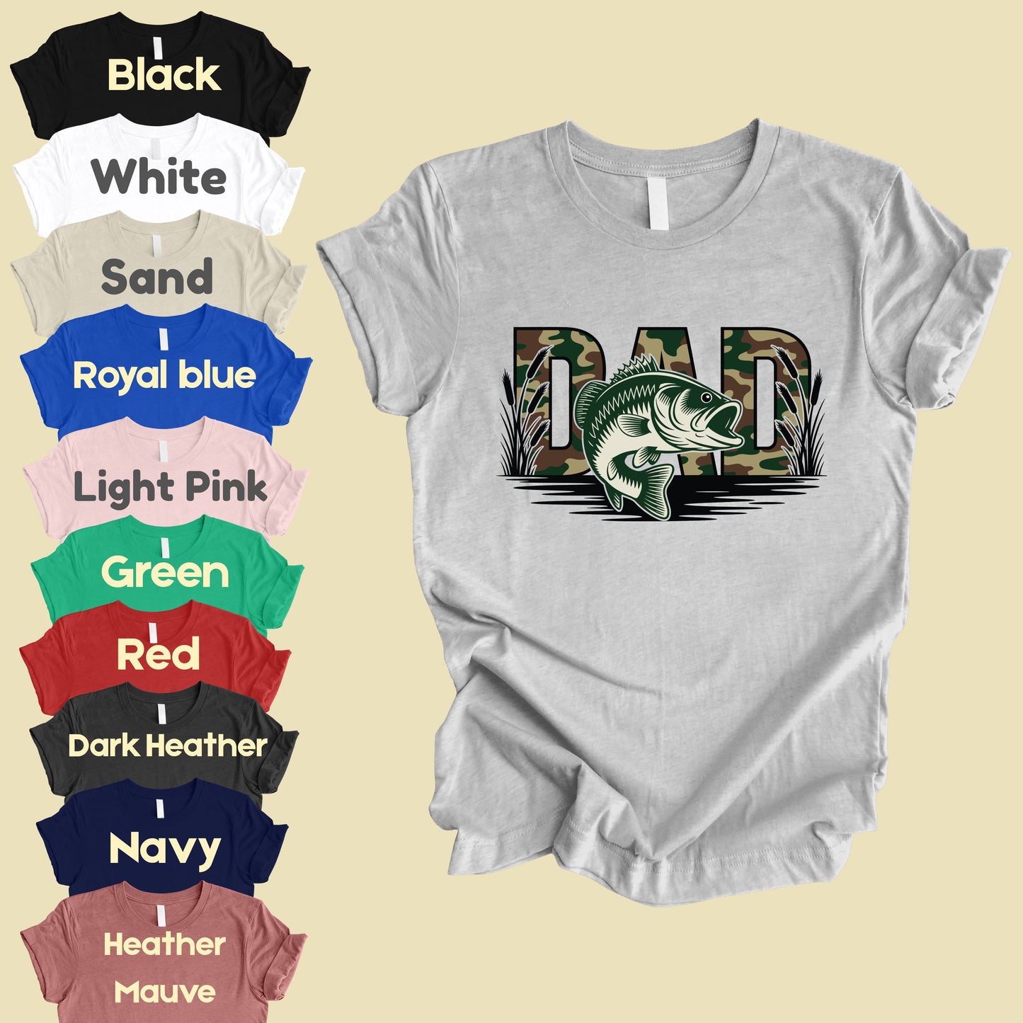 Fishing Camo Dad Comfort Colors T Shirt