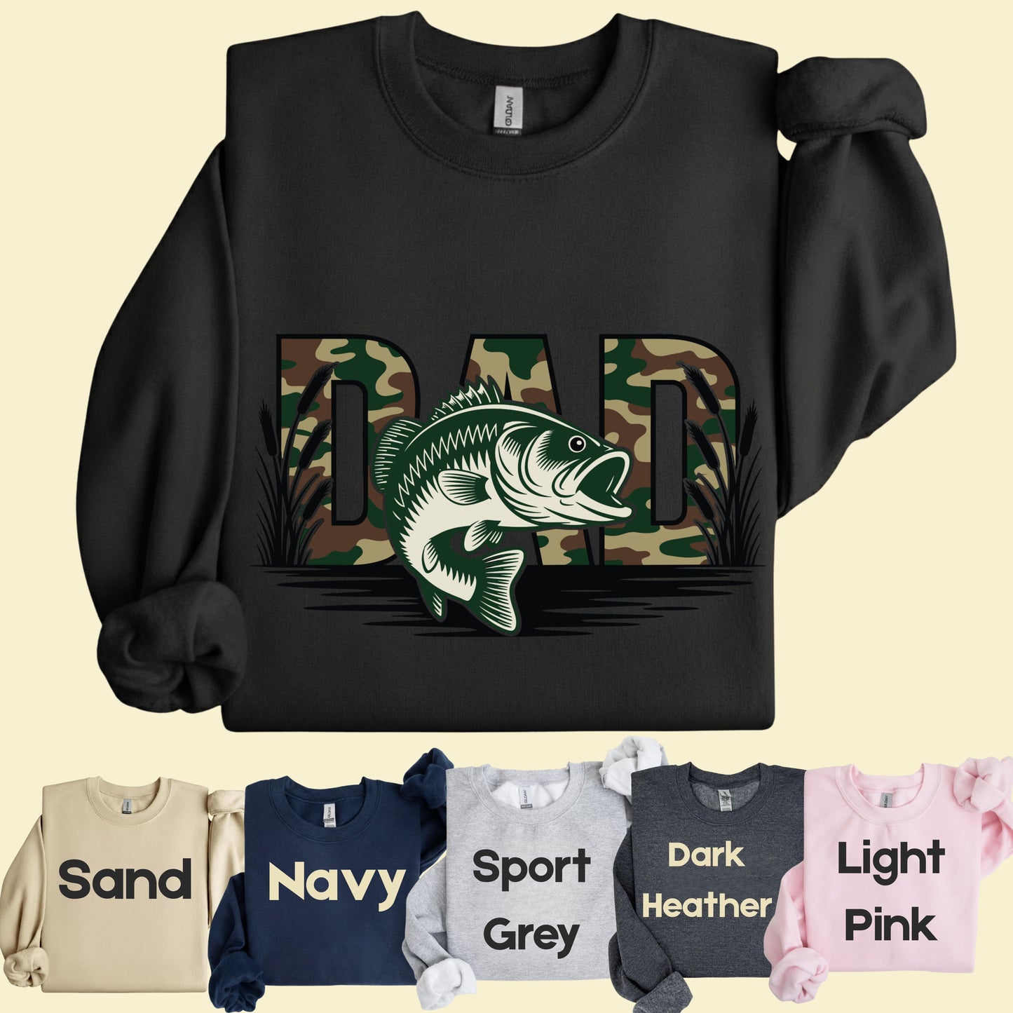 Fishing Camo Dad Comfort Colors T Shirt