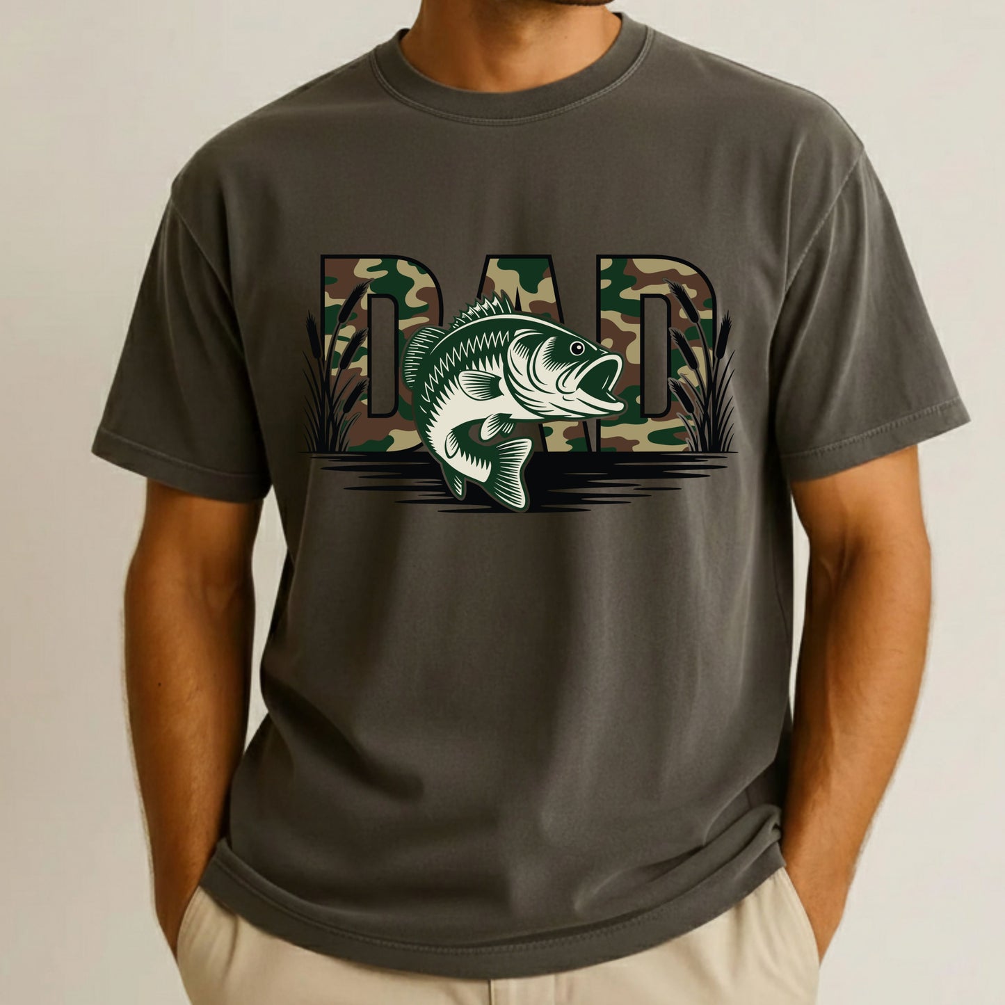 Fishing Camo Dad Comfort Colors T Shirt