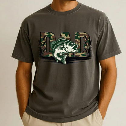 Fishing Camo Dad Comfort Colors T Shirt