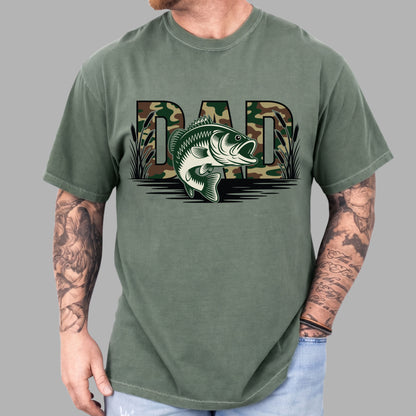 Fishing Camo Dad Comfort Colors T Shirt