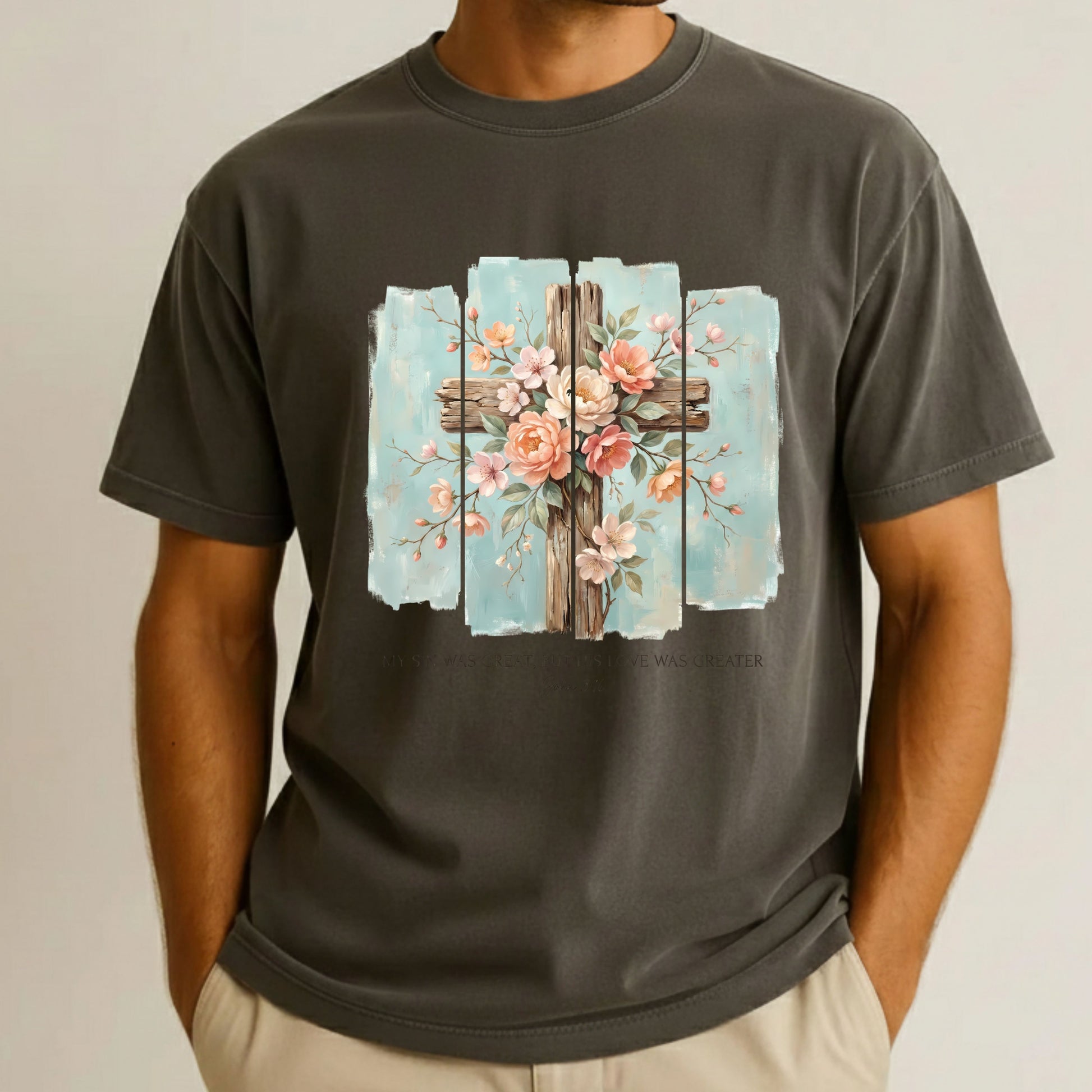 Floral Cross Christian Comfort Colors T Shirt Sport Gospel Bible Verse Tees Jesus Faith Apparel Tank Top Religious Long Sleeve Gifts